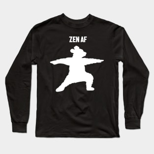 Zen Af Bear, Yoga Meditation Funny Long Sleeve T-Shirt